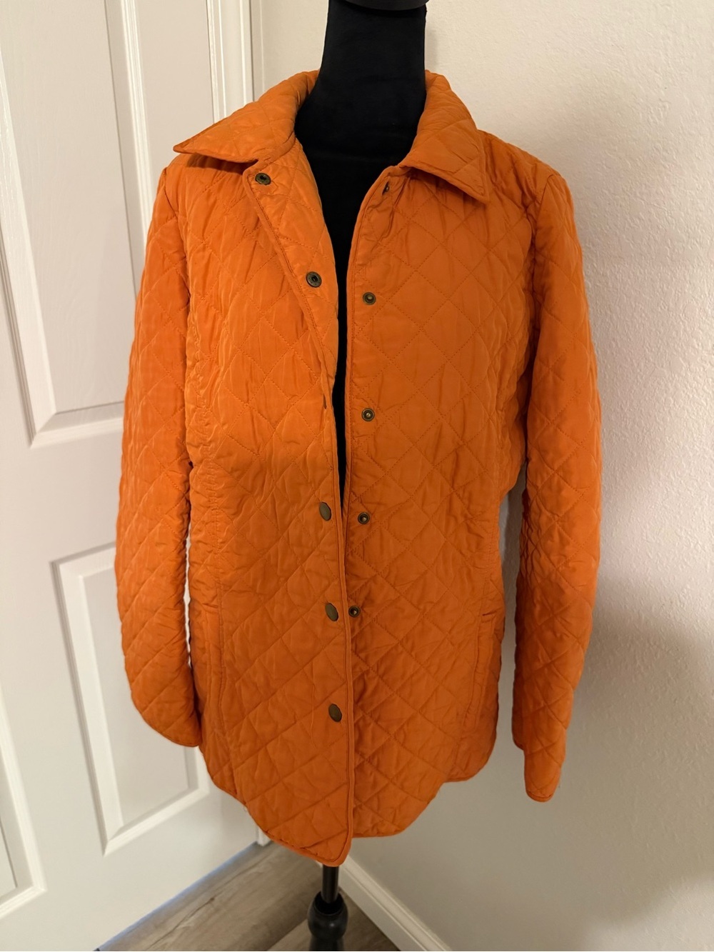 J. Jill Quilted Utility Jacket in Orange
